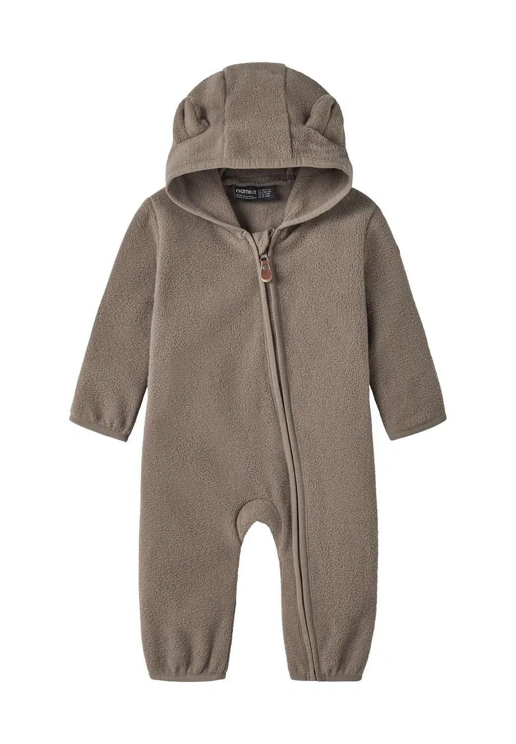 Флисовый комбинезон Nbnmeeko меланжевого цвета унисекс Name It, Walnut