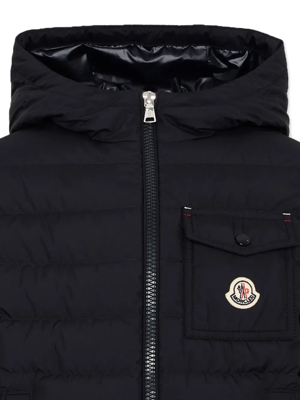 Куртка с капюшоном стеганая Moncler Enfant, синий — фото 3