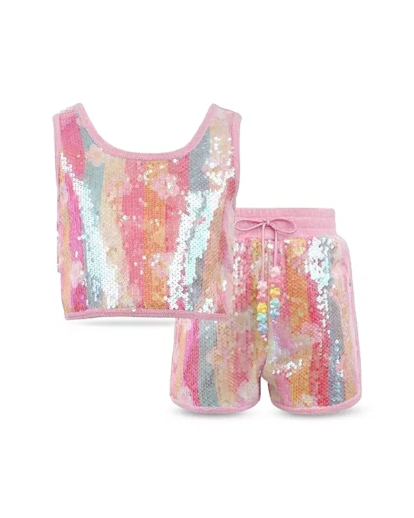 Детский комплект для девочек с пайетками Rainbow Sequin Dreams Lola + The Boys, мультиколор