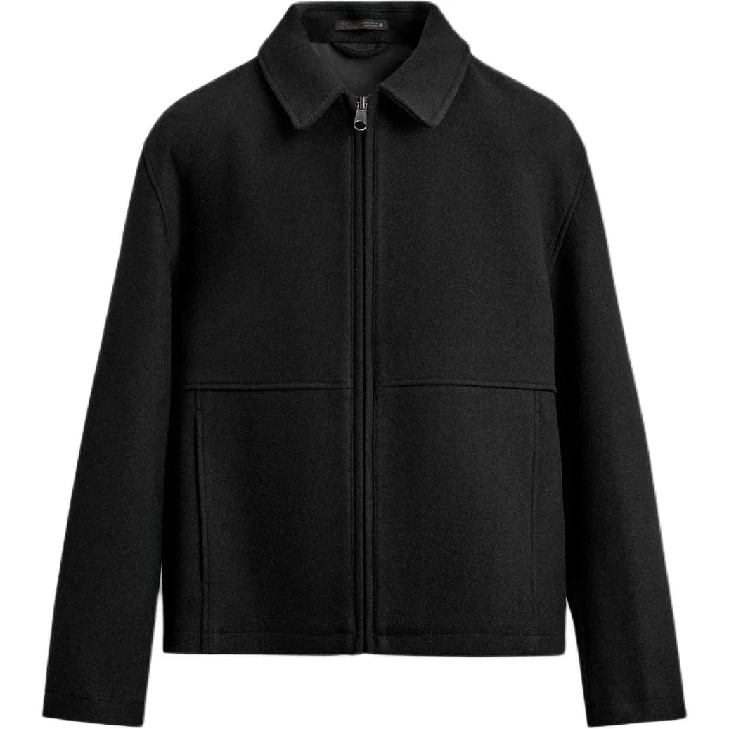 Мужское пальто с лацканами ZARA, Black
