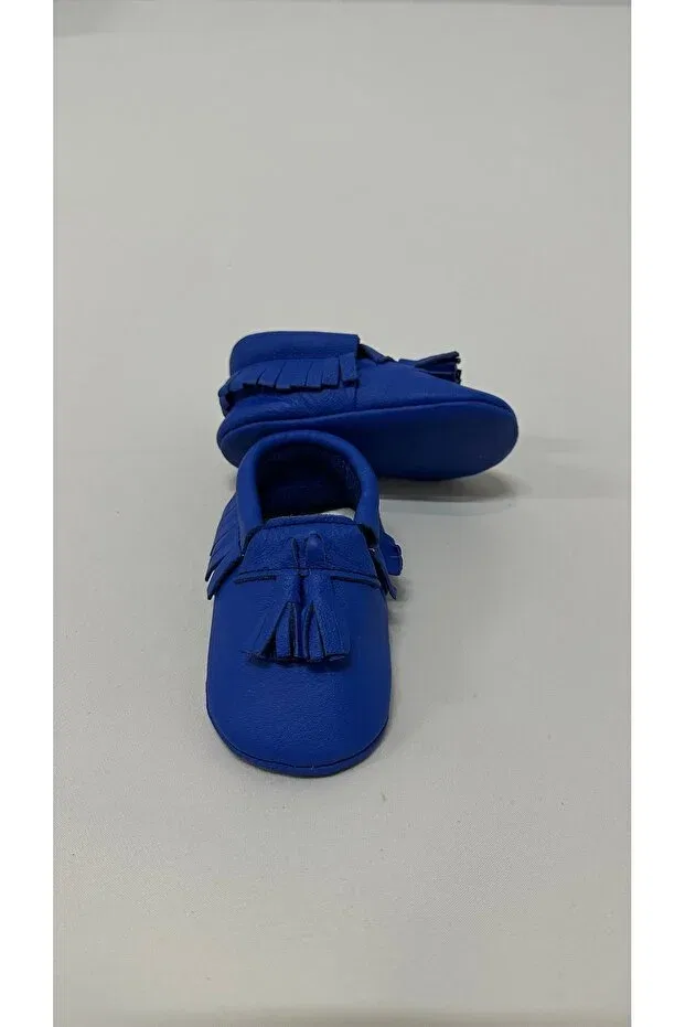 Детские туфли для мальчиков из натуральной кожи Annerüyası, Saks Blue — фото 3