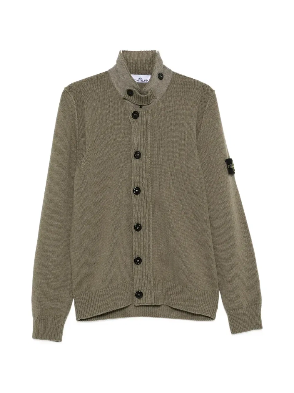 Кардиган на пуговицах с нашивкой-логотипом Stone Island, зеленый
