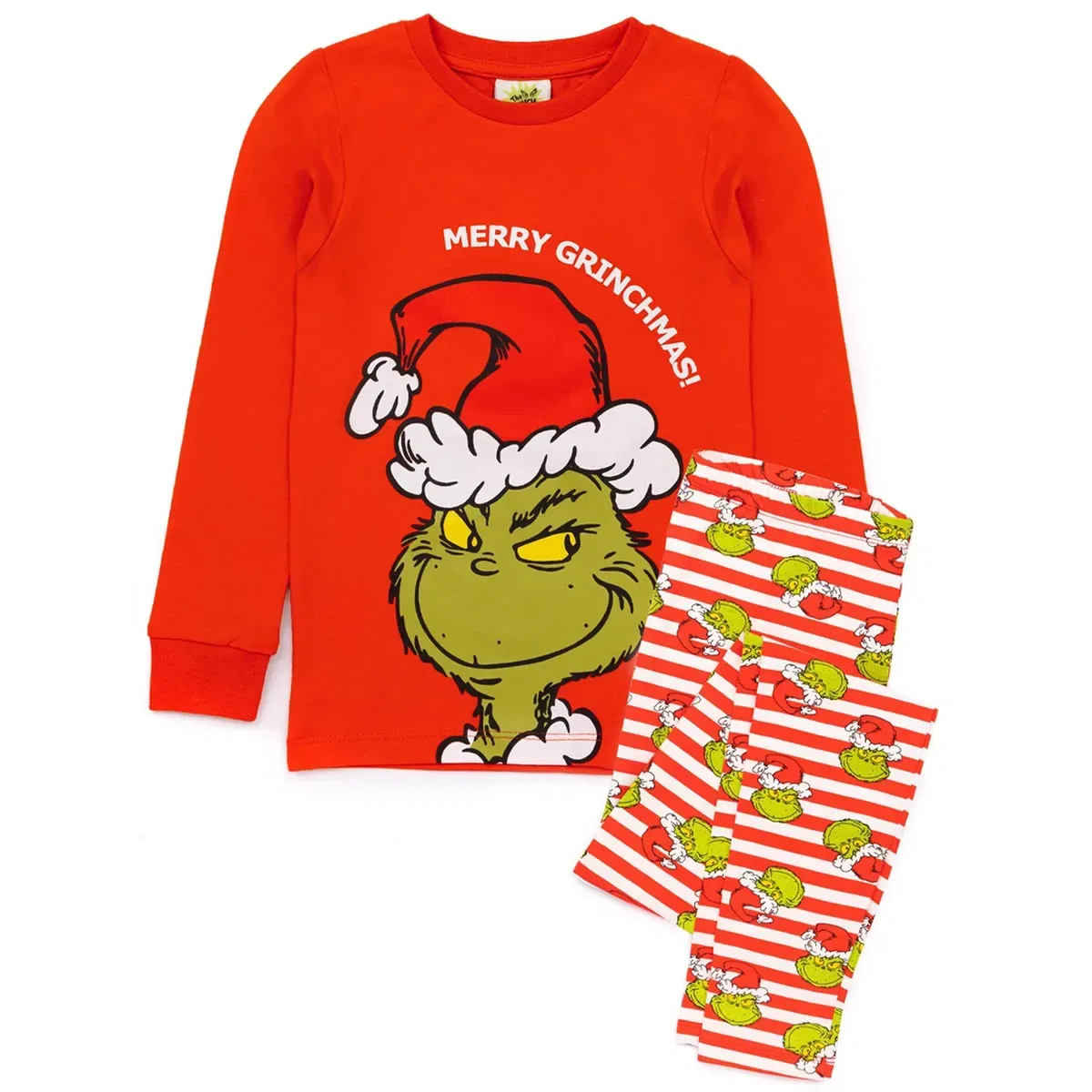 Детский комплект пижамы для девочек с длинным рукавом The Grinch, Red — фото 3