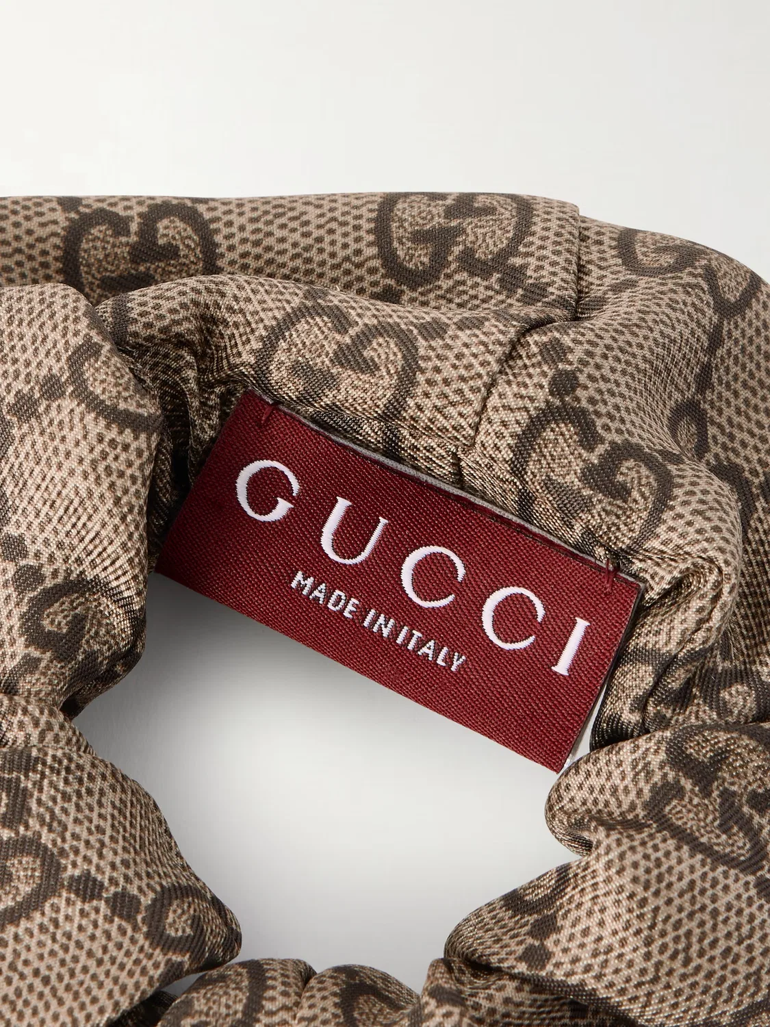 Резинка для волос из жаккардовой шелковой ткани Gucci, бежевый — фото 2