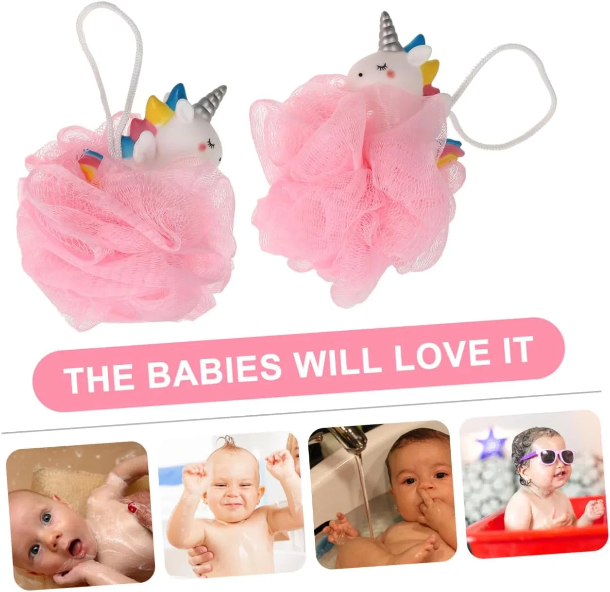 Мочалка для ванны Unicorn Bath Ball, Minkissy, набор 6 шт, 20x19.5x15 см — фото 3