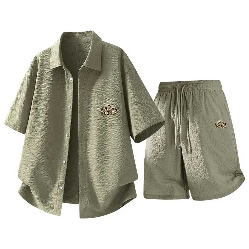 Детский комплект рубашки и шорт из хлопка Tonlion, Черный (TB Morningside Mountains chest logo) + Черный (TB Morningside Mountains pants logo) — фото 3