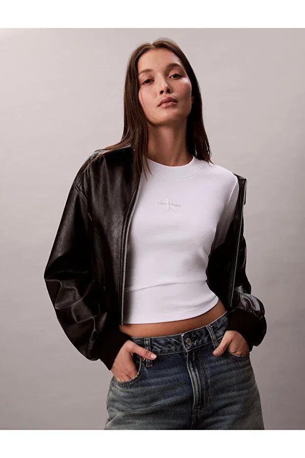 Женская футболка с длинным рукавом Calvin Klein, White — фото 4