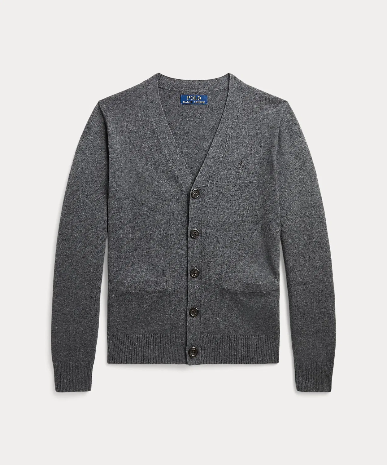 Детский кардиган хлопковый с V-образным вырезом POLO RALPH LAUREN CHILDRENSWEAR, Серый