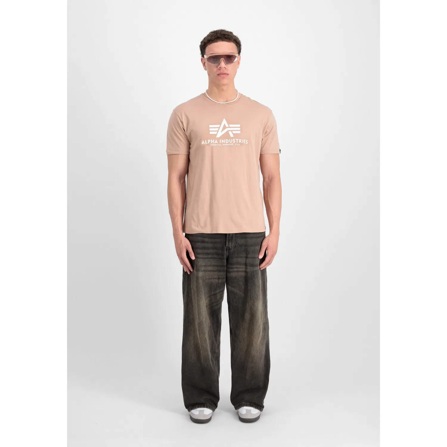Детская хлопковая базовая футболка Alpha Industries, Dusty Coral — фото 3