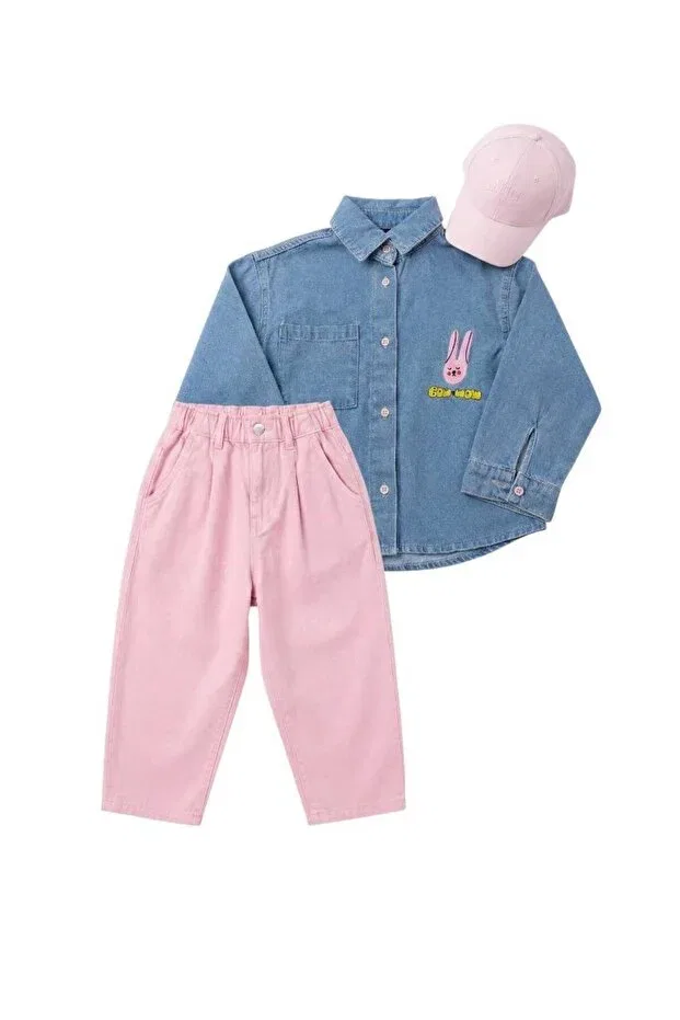 Детская рубашка для мальчиков с длинным рукавом La'Ciel paris bow-wow denim shirt Elefantejr, Blue — фото 2