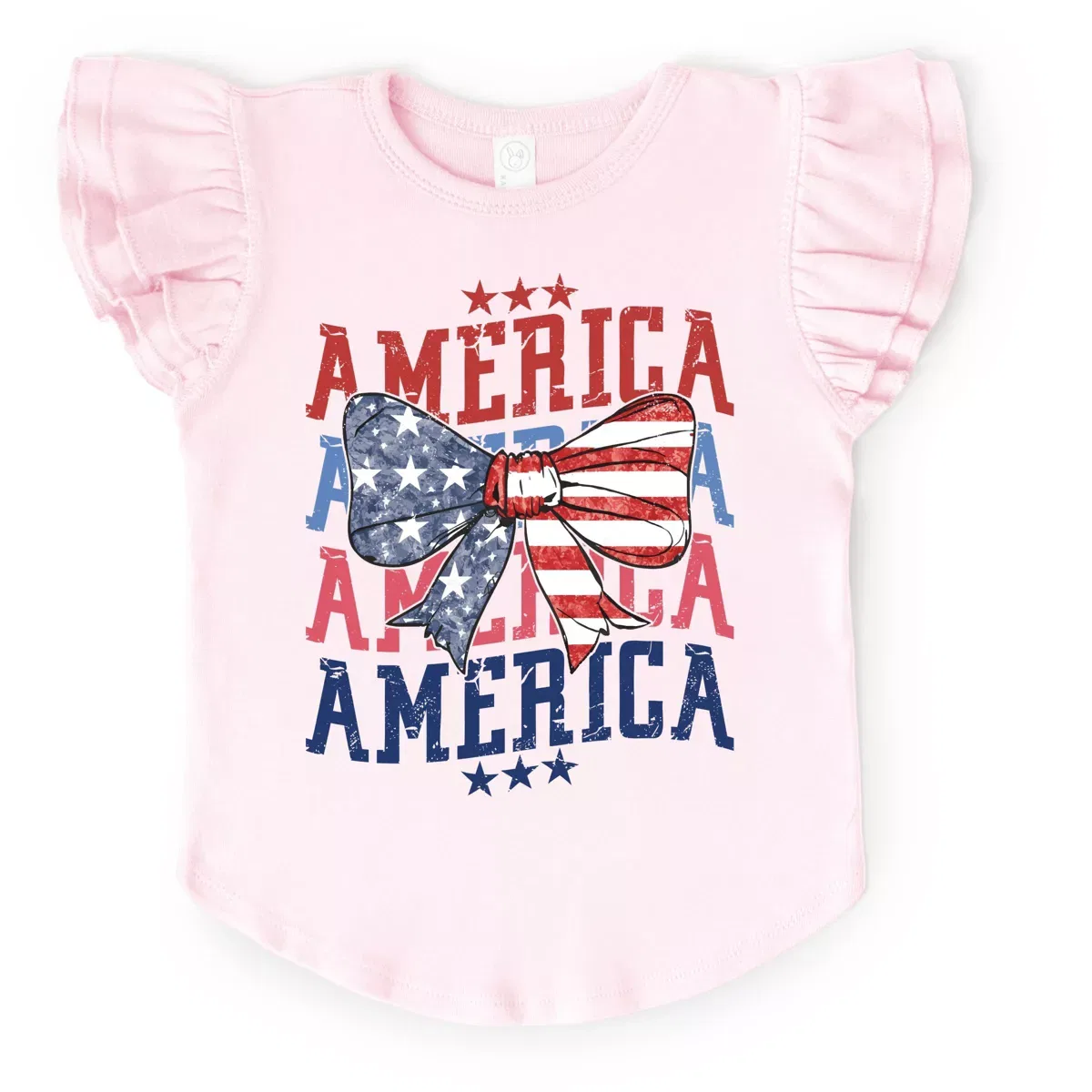 Детская футболка для девочек с принтом America Wave Stacked Coquette The Juniper Shop, White
