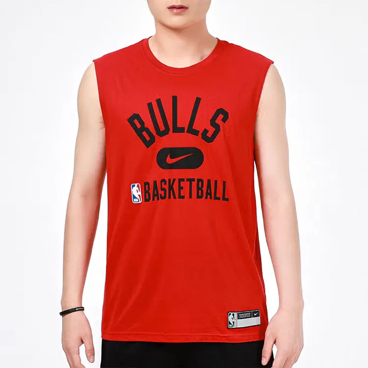 Футболка без рукавов с принтом Chicago Bulls Nike, красная — фото 2