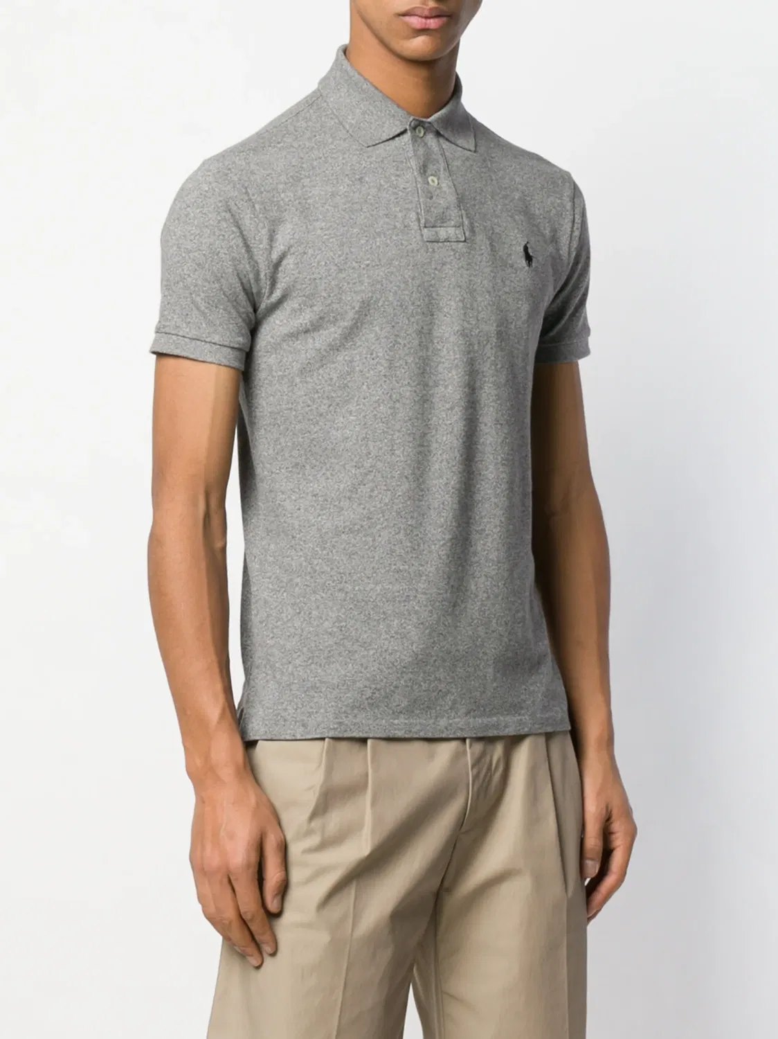 Polo Ralph Lauren Поло с логотипом, серое — фото 3