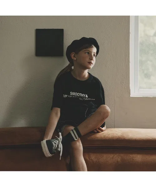 Детская футболка с фотопринтом с длинным рукавомSmoothy Eyes T-Shirt, Black