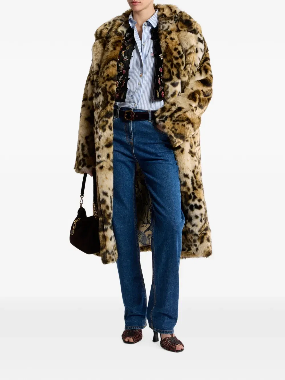 Жаккардовая рубашка в полоску Etro, синий — фото 2