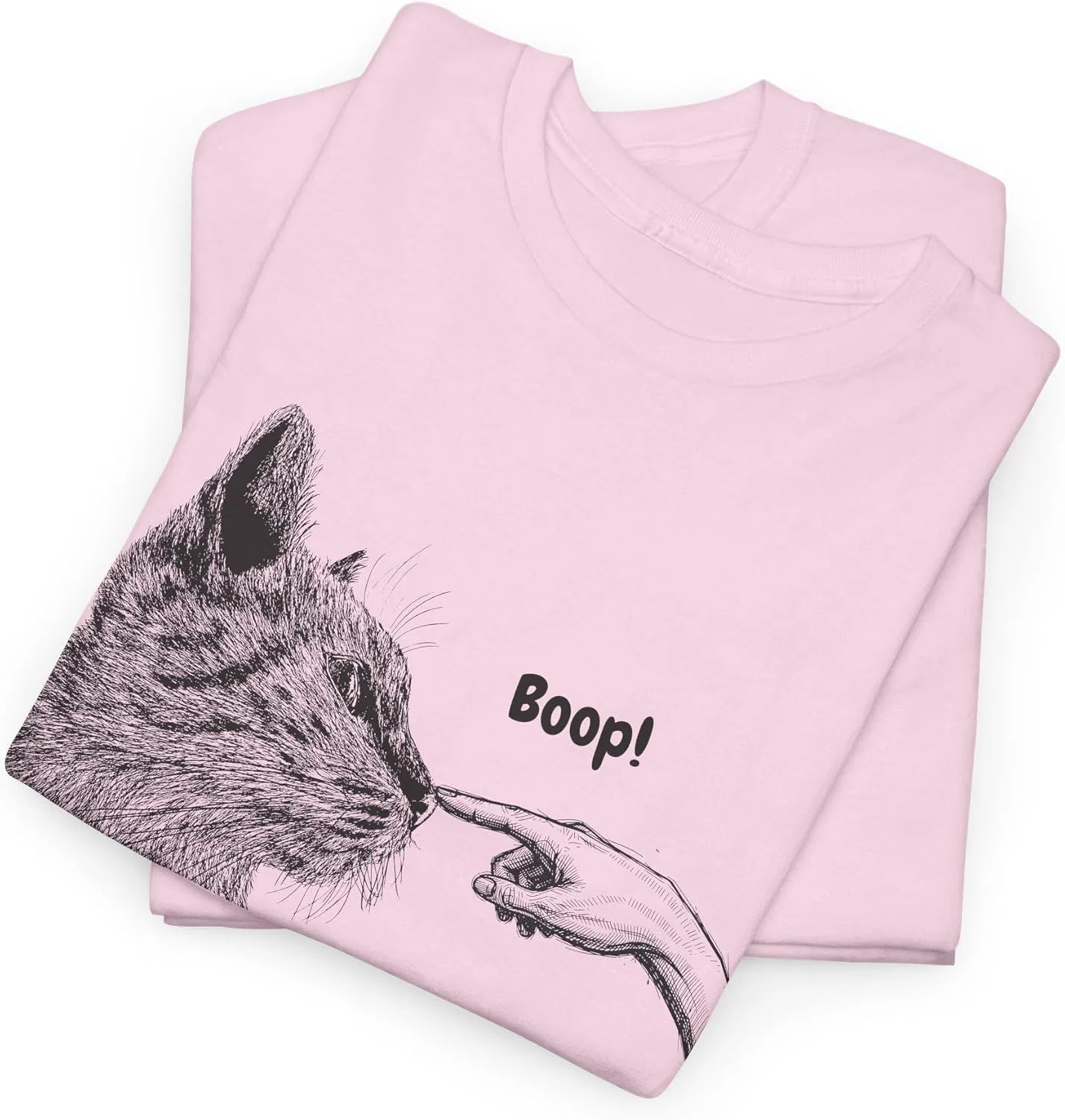 Футболка с котом Boop Gildan 5000, Light Pink — фото 3
