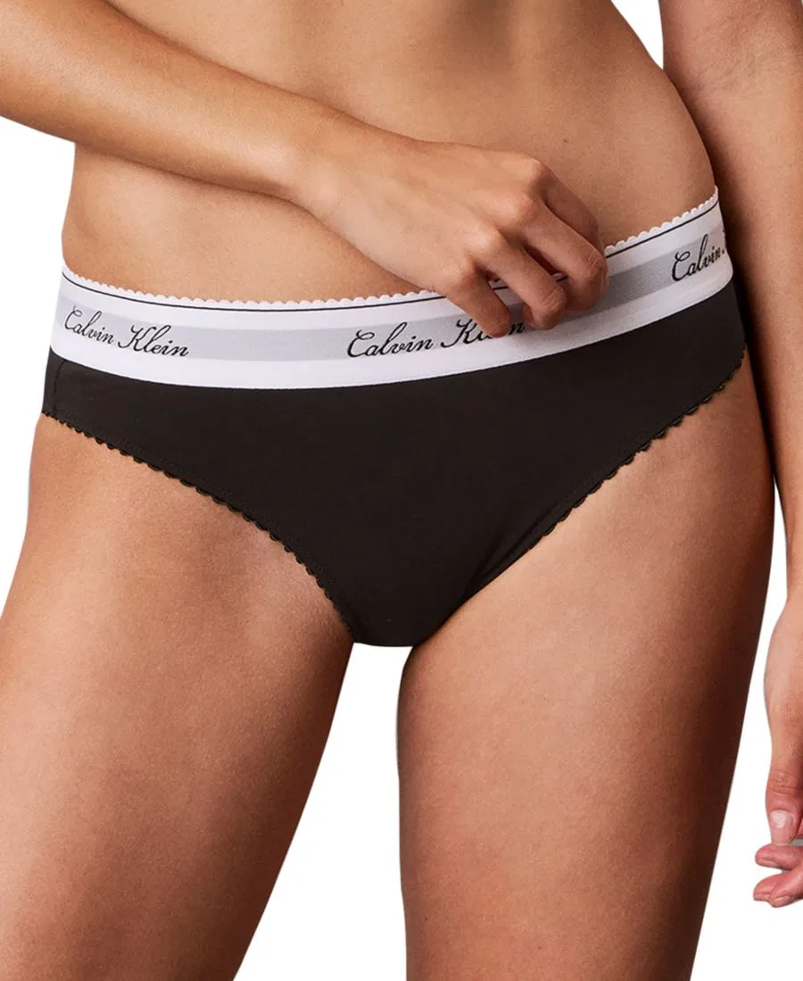 Трусы-бикини с логотипом и мягким поясом Calvin Klein, Black