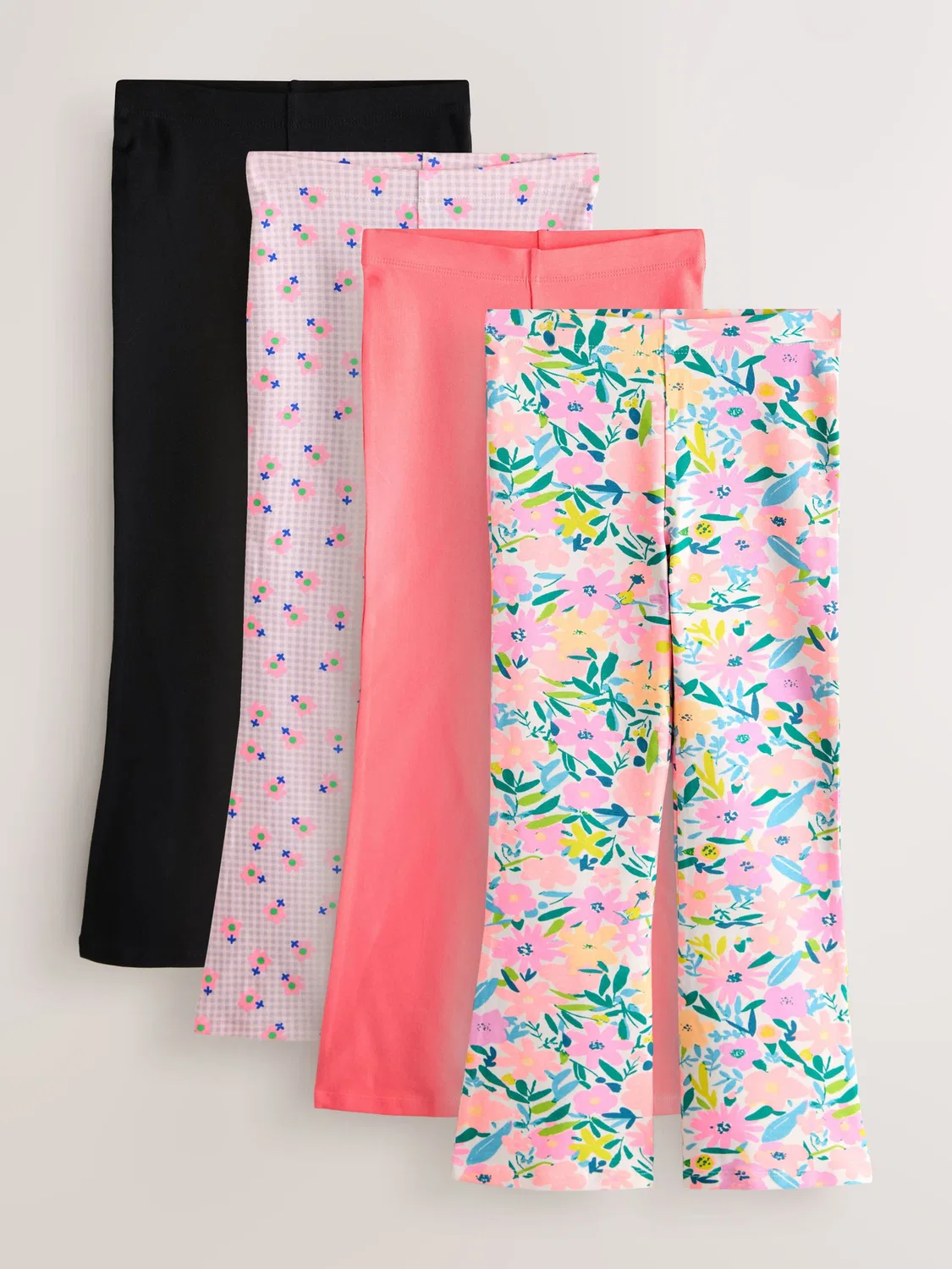 Леггинсы расклешенные, набор 4 шт Next, Navy Blue/Pink Floral