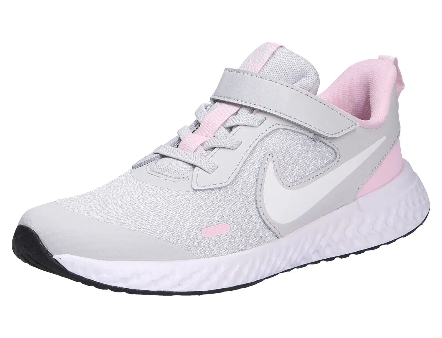 Детские кроссовки для мальчиков с липучкой Revolution 5 NIKE, Photon Dust White Pink Foam