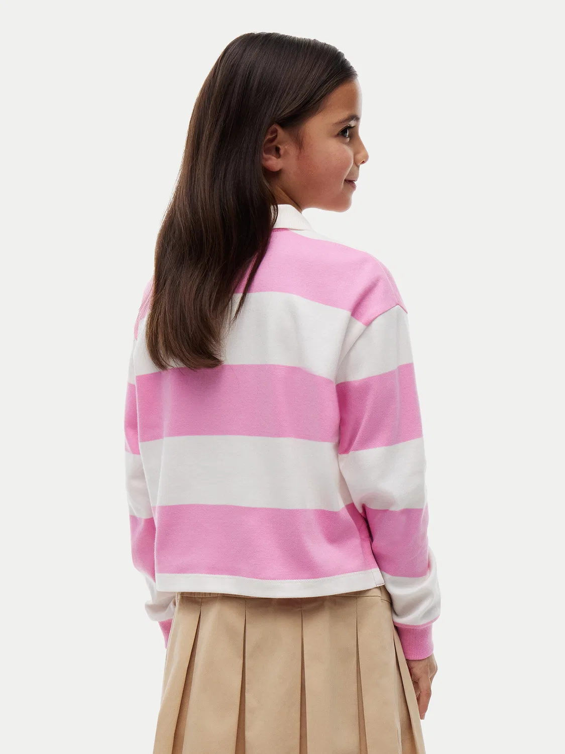 Поло стандартного кроя для девочки Tommy Hilfiger, розовый — фото 3