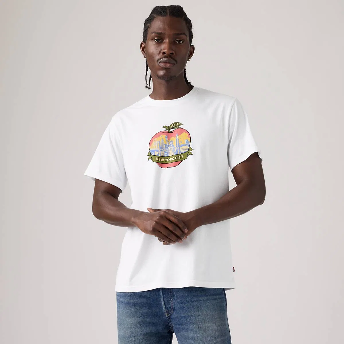 Свободная футболка с графическим принтом Levi's, Big Apple City White - White