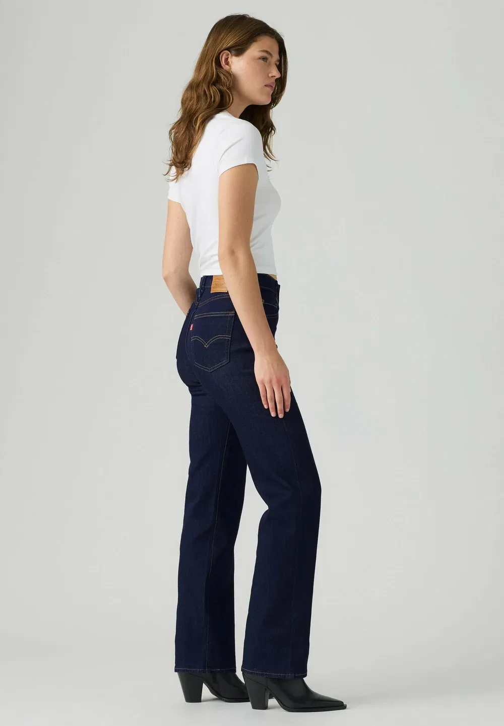 723 джинсы с высокой посадкой, прямые, насыщенного синего цвета, узкие Levi'S, Worn Midnight - Dark Indigo - Flat Finish - — фото 4