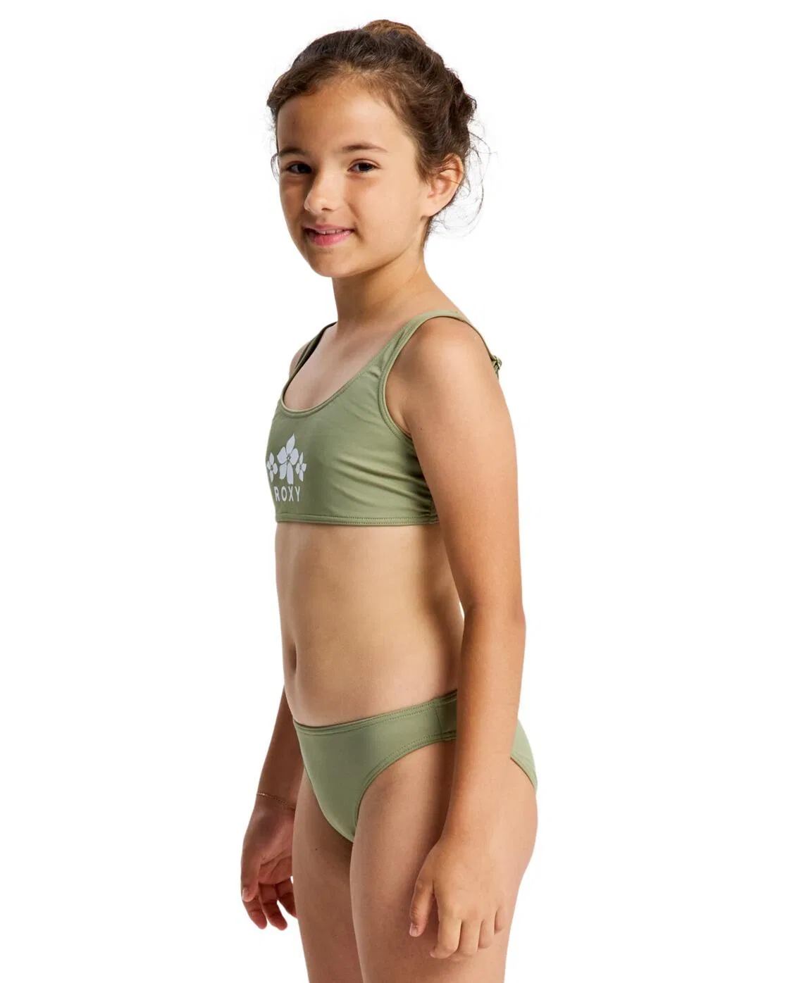 Детское бикини-комплект с бралеттe Solid Active Set Roxy, Dark Olivegrun — фото 3