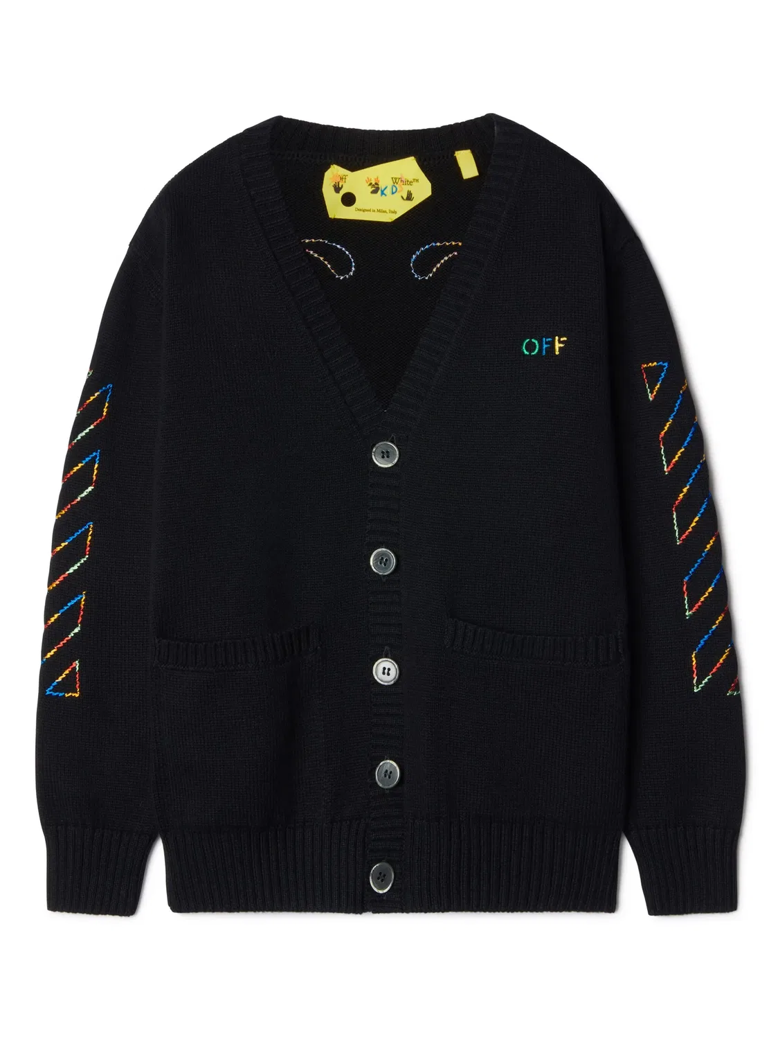 Кардиган с вышивкой стрелами OFF-WHITE, черный