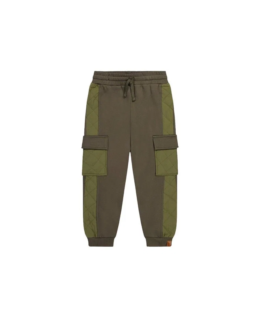 Спортивные брюки из флиса и нейлона с накладными карманами Deux par Deux, Green