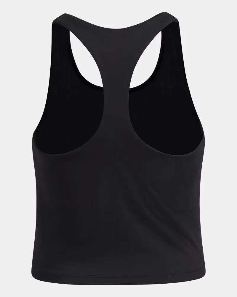 Детская майка-кроп с влагоотводящей тканью UA Motion Branded UnderArmour, Black/Mod Gray — фото 2