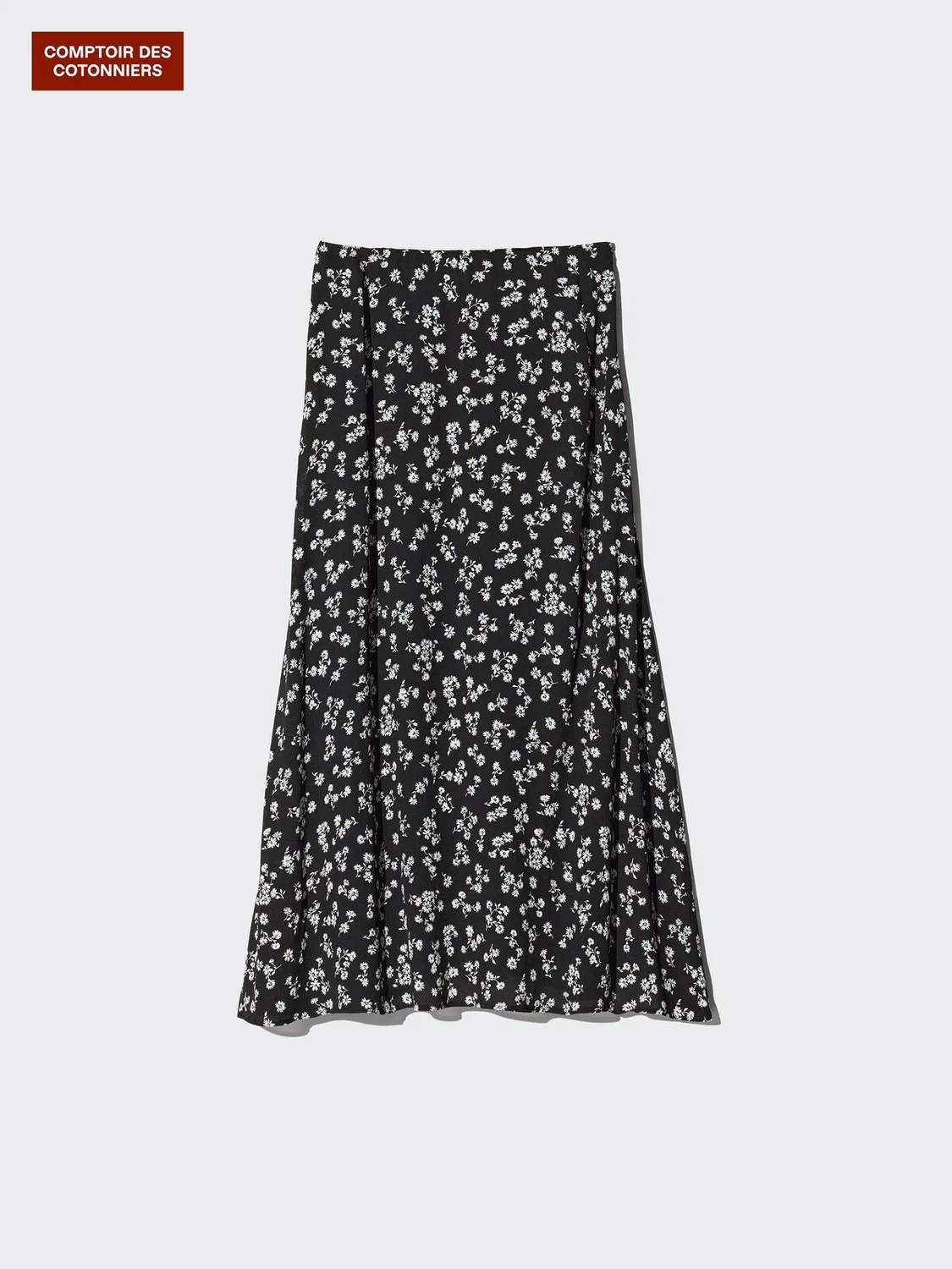 Длинная юбка Uniqlo, принт, черный — фото 3
