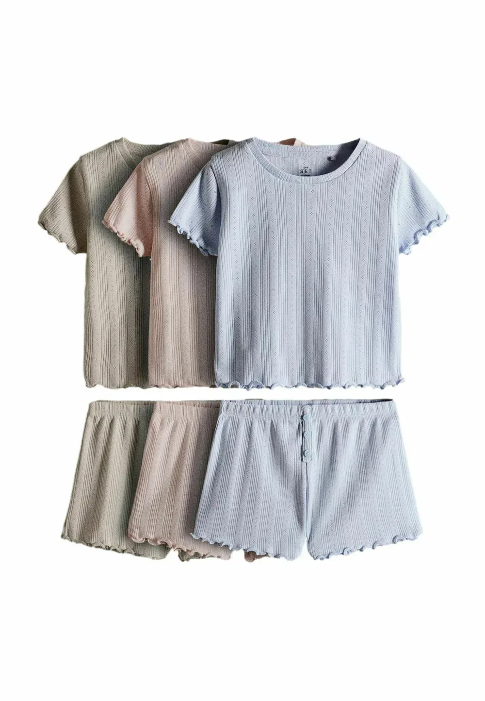 Комплект из 3 пижамных пижам The Set, Pink Blue Cream