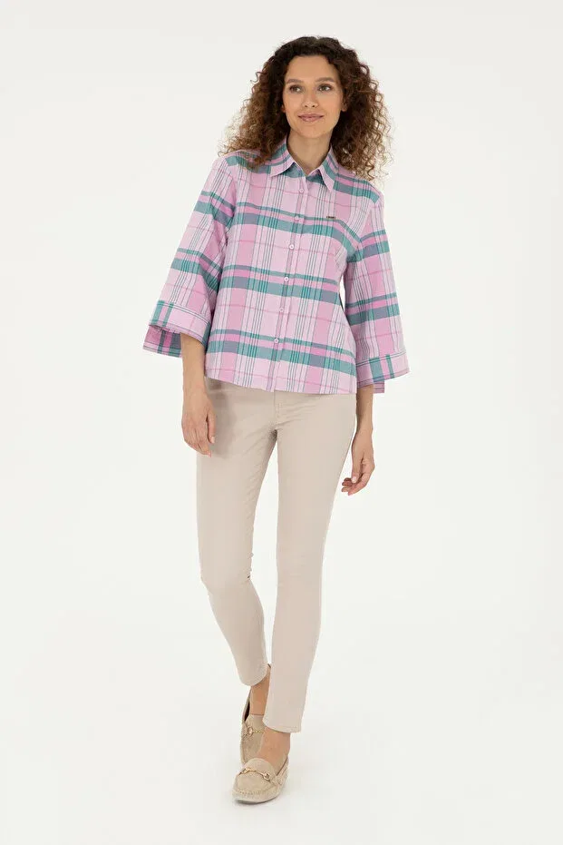 Женская рубашка с длинным рукавом U.S. Polo Assn., Pink — фото 4