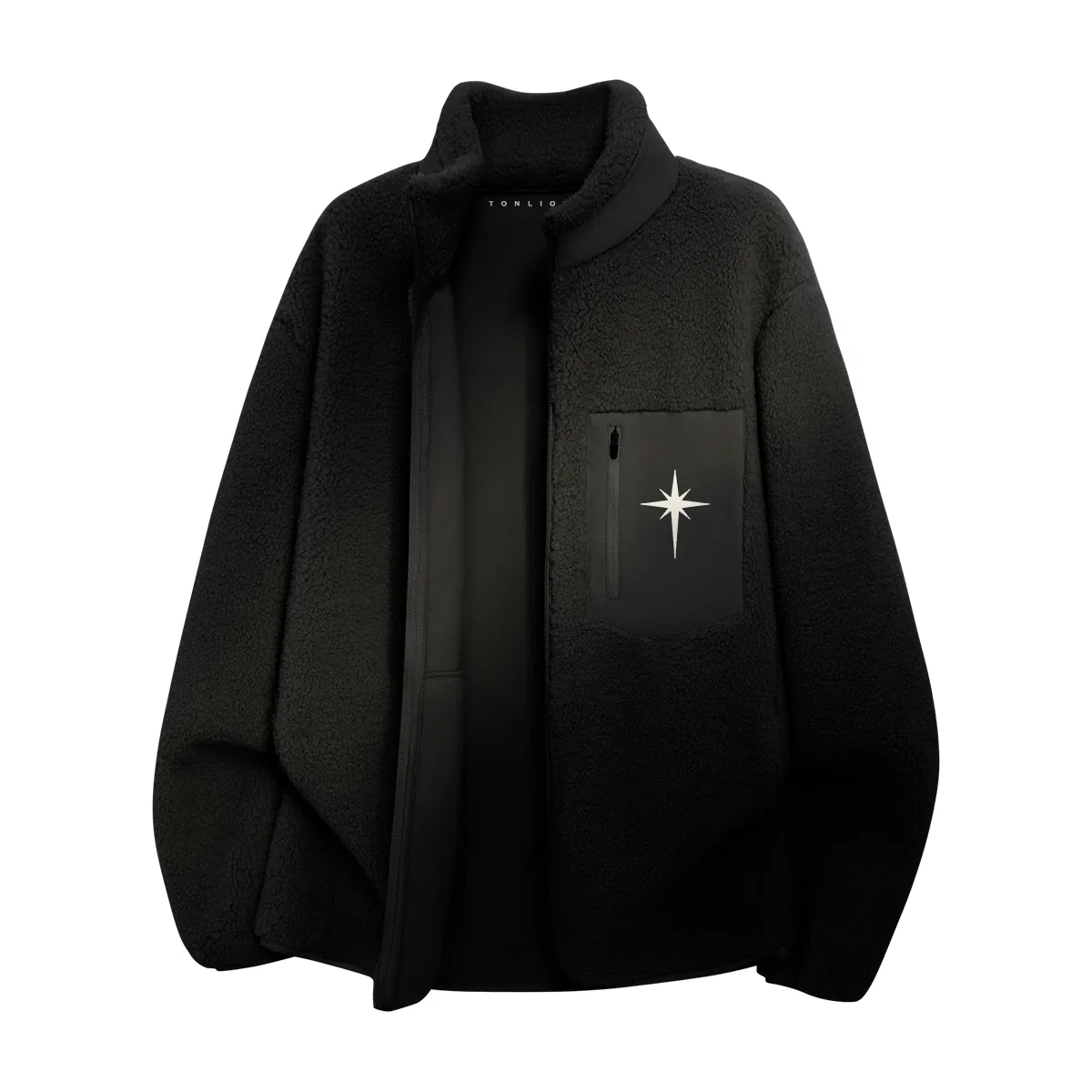 Детский флисовый жакет с воротником-стойкой Tonlion, Цвет: (Extra Thick Fleece)Black (tn Thorn Oath Chest Badge)