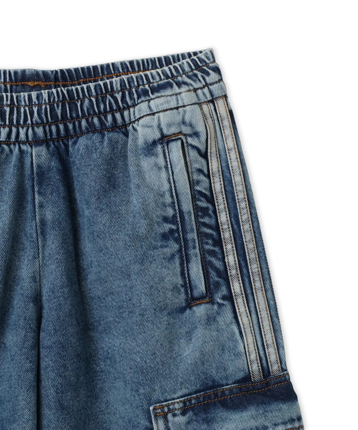 Женские джинсы с высокой посадкой 2-в-1 Adidas MID RISE 2-IN-1 DENIM PANTS, Light Indigo Blue — фото 3