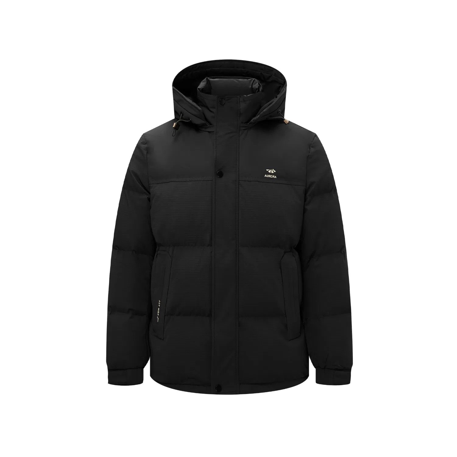 Детский пуховик с капюшоном, съемный, черный с отделкой 69, HLA, Black Trim 69