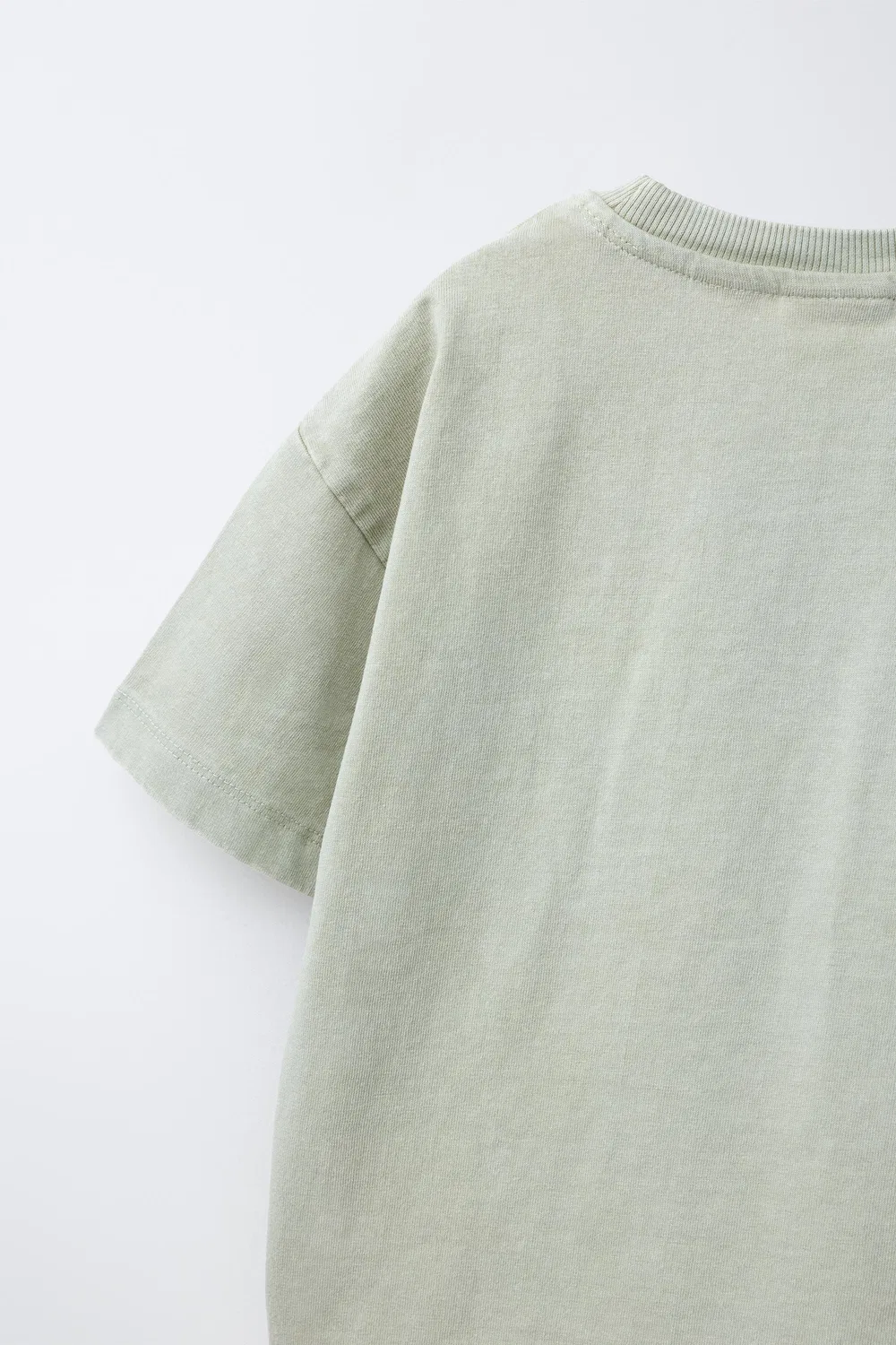 Футболка, окрашенная в готовом виде, с карманом ZARA, Khaki — фото 4