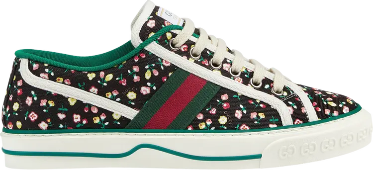 Кроссовки Liberty of London x Gucci Wmns Tennis 1977 Floral - Black, черный — фото 2