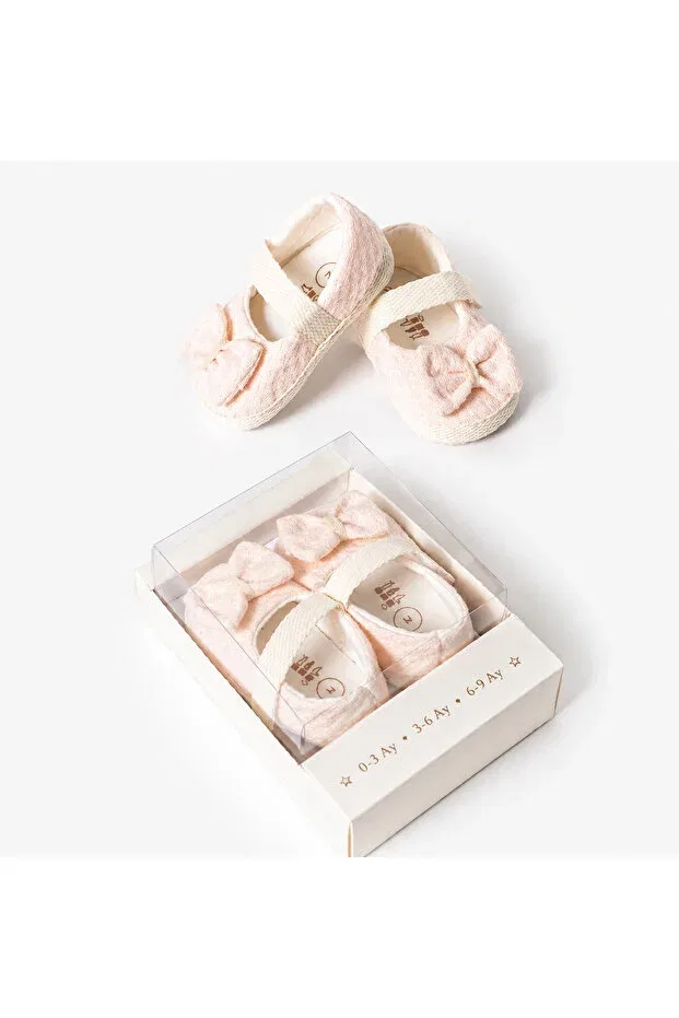 Детские пинетки для девочек с бантиком Liliyum, Pink