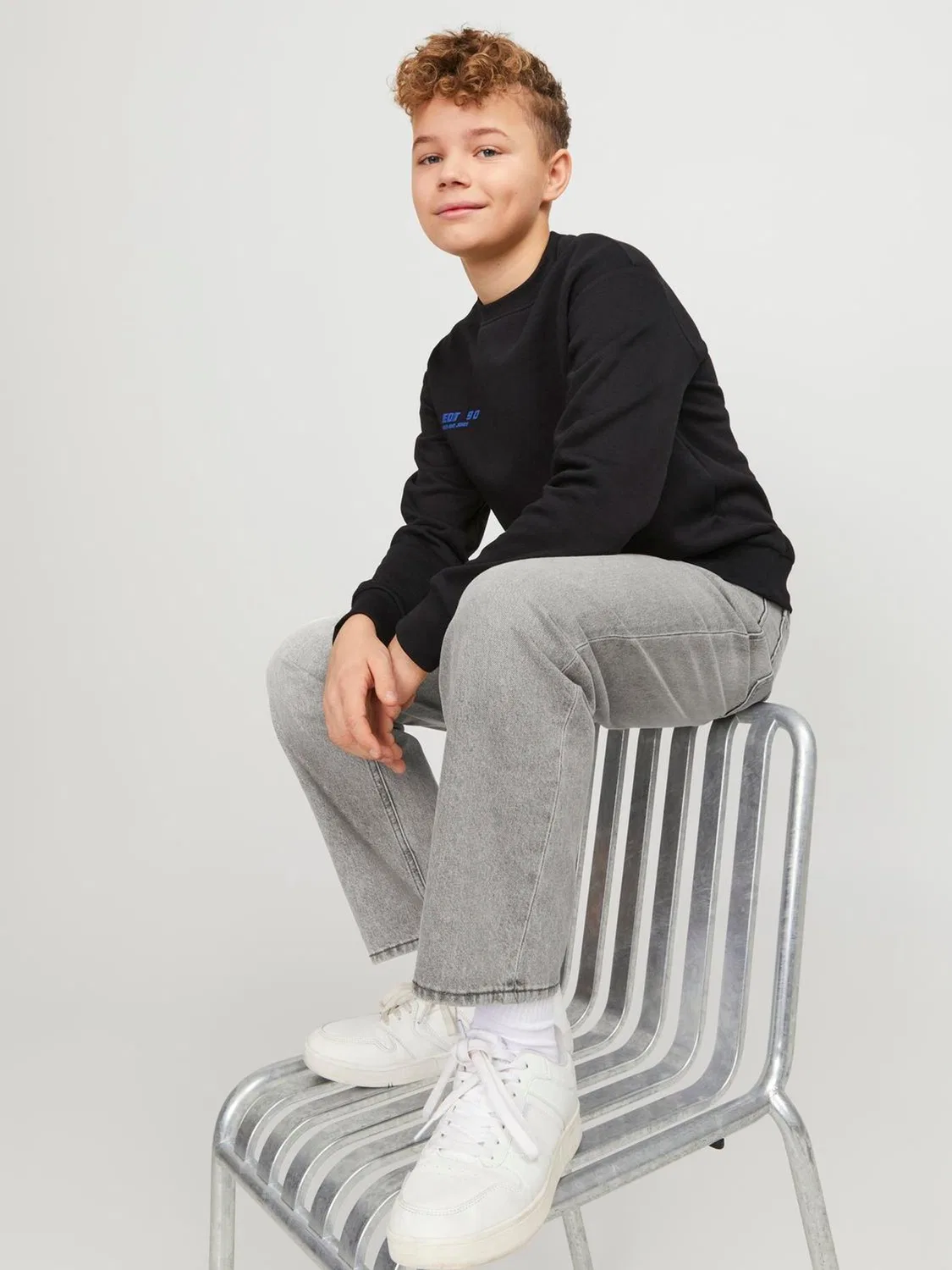 Джинсы свободного кроя Chris JACK & JONES JUNIOR, серый — фото 4