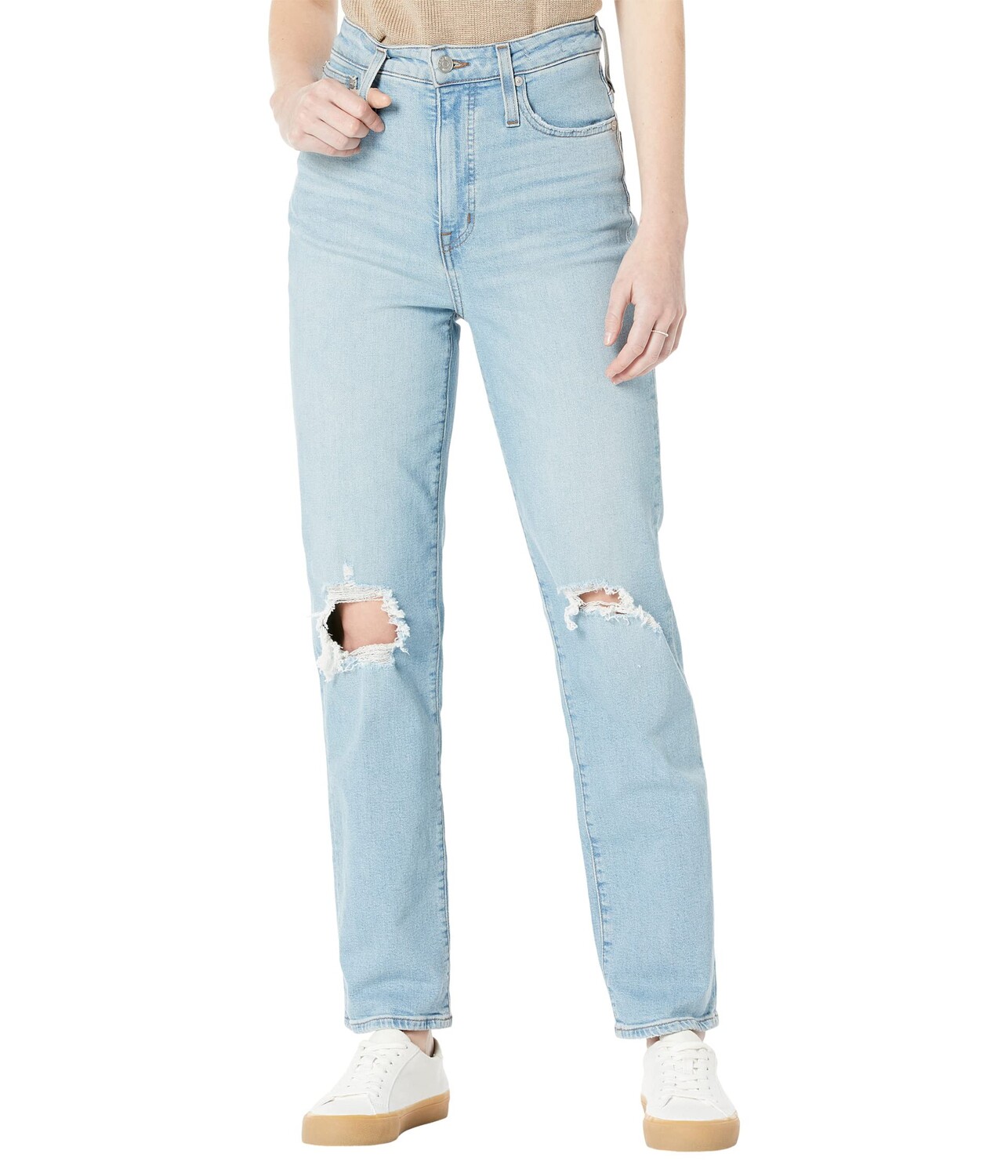 

Джинсы Madewell, The Curvy Perfect Vintage Jean in Danby Wash: Ripped Edition