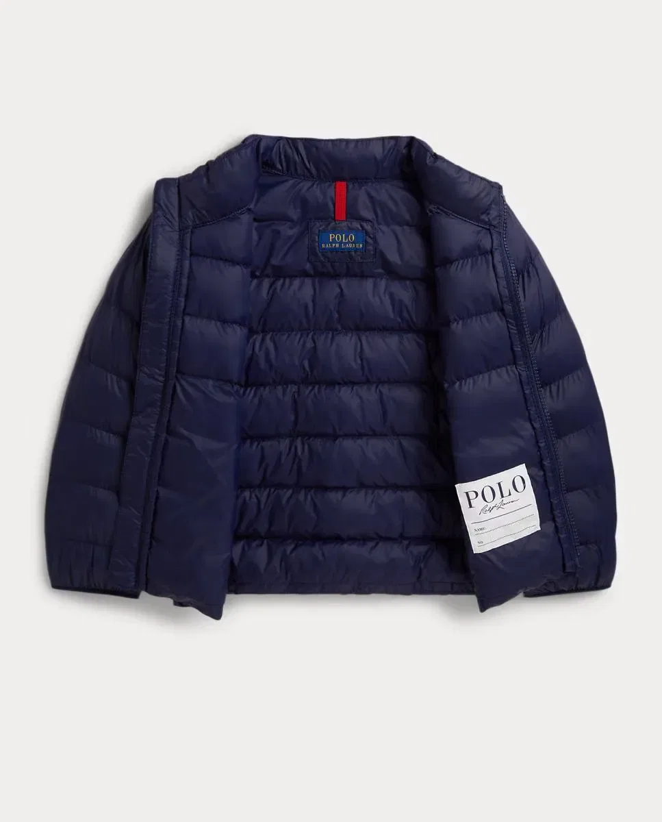 Детский пуховик из переработанного нейлона Polo Ralph Lauren, Azul Marino — фото 3