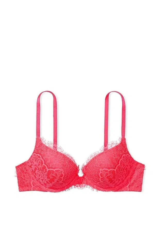Женский бюстгальтер с пуш-апом Lace push-up bra Victoria'S Secret, Hot Pink — фото 3