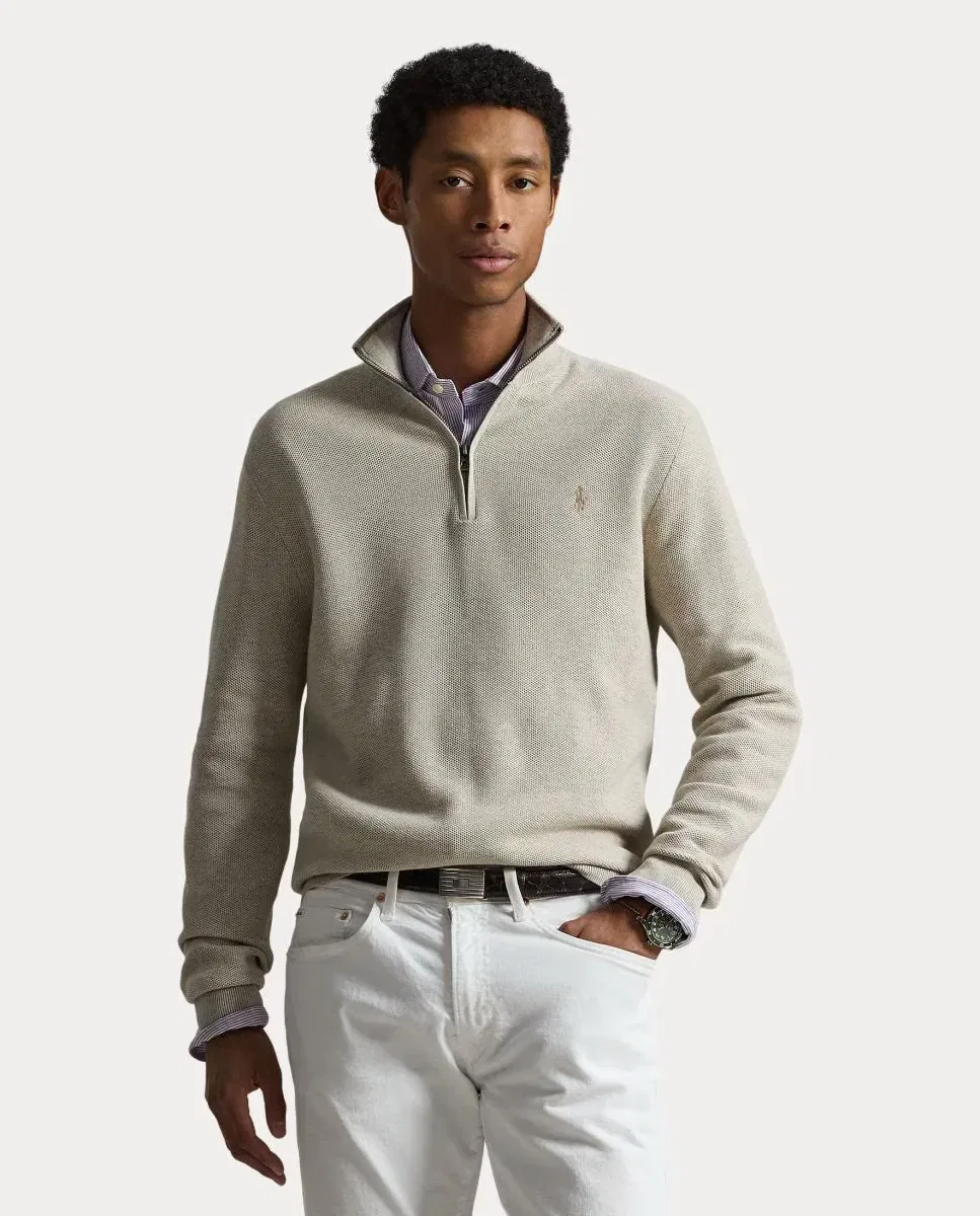 Мужской джемпер с полузастежкой-молнией Polo Ralph Lauren, Marrón Suave