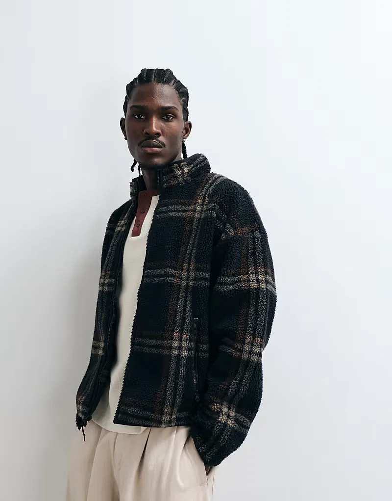 Куртка Levi's Nolan Sherpa в клетку — фото 4
