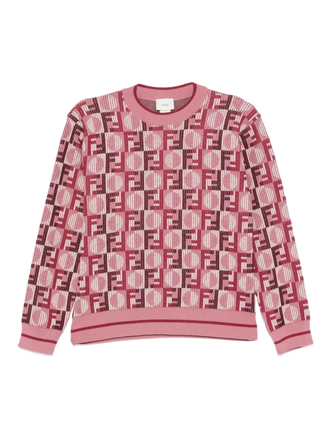 Детский свитер с мотивом FF FENDI, розовый