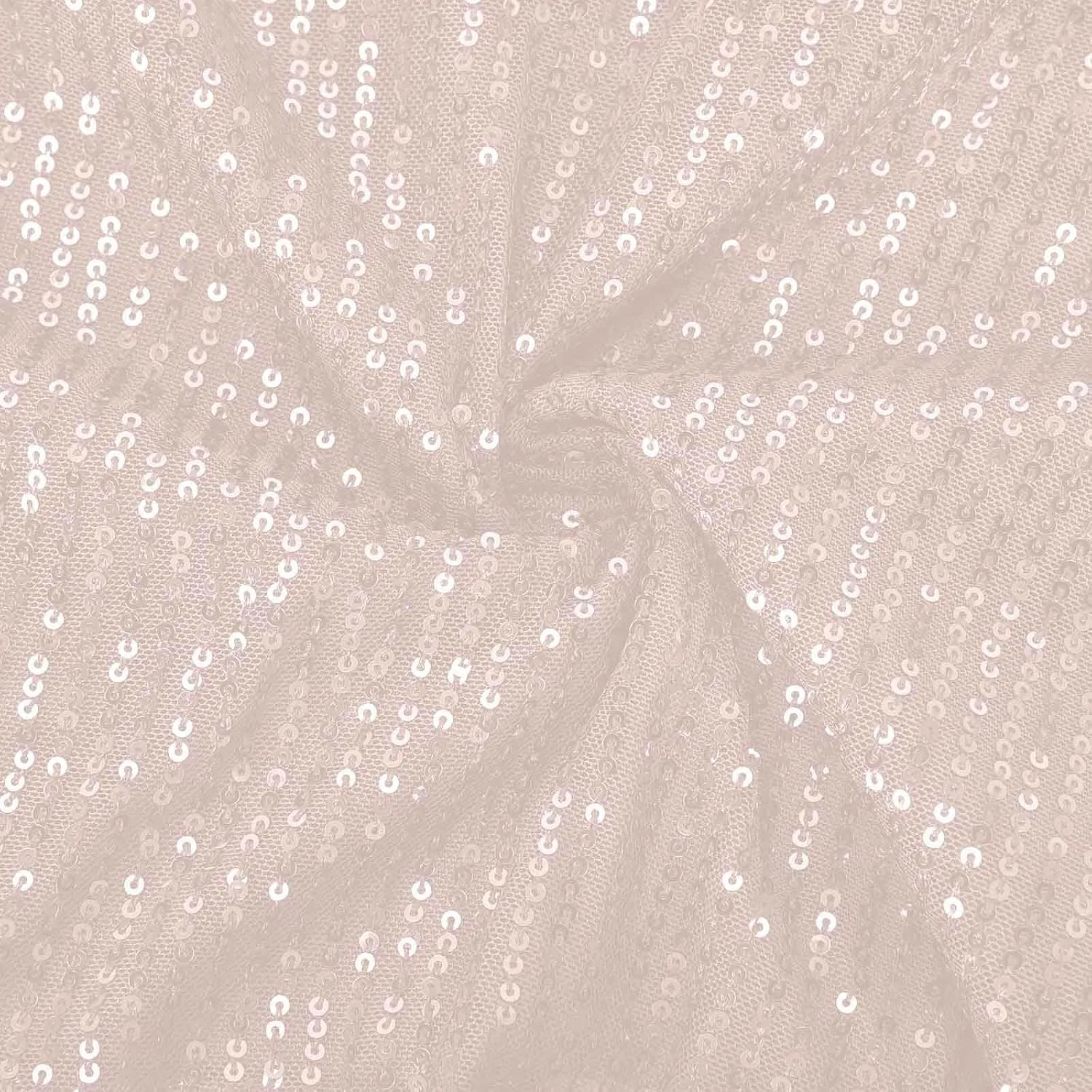 Женское блестящее платье с пайетками на тонких бретелях, Beige — фото 4