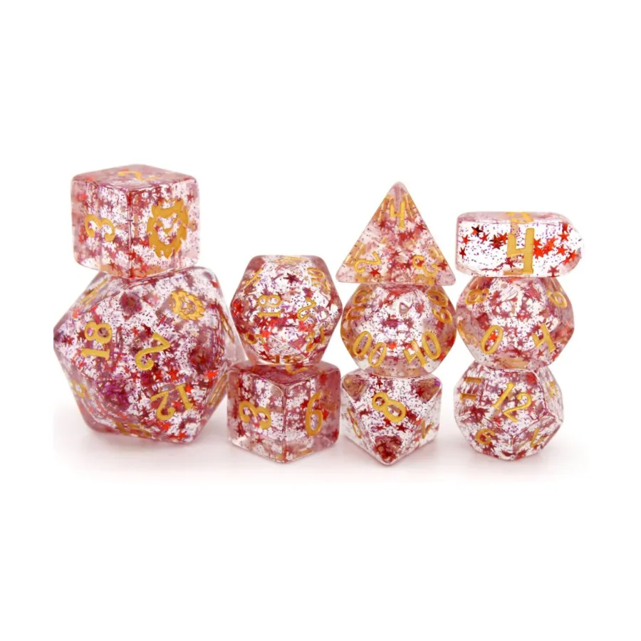 

Poly Set Hypnotic Pattern с золотом (10), Acrylic Dice (Dice Envy)