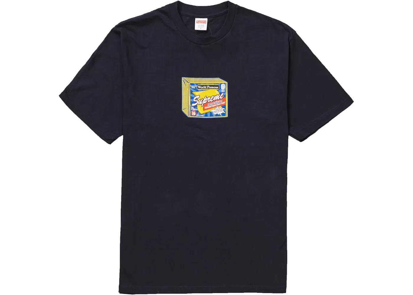 Мужская футболка с принтом Supreme Cheese Tee Navy