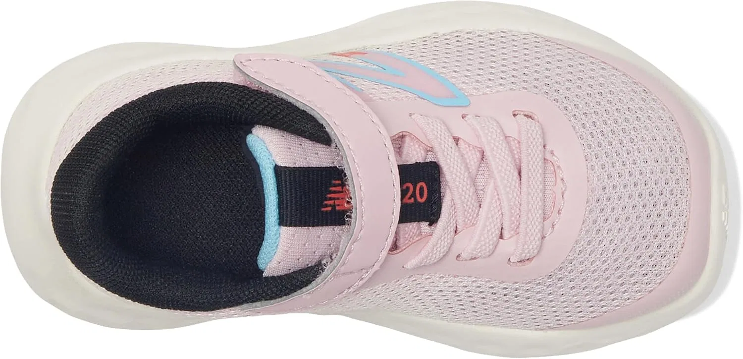 Детские кроссовки для девочек с банджи-шнуровкой New Balance, Mid Century Pink/Team Sky Blue/Black — фото 2